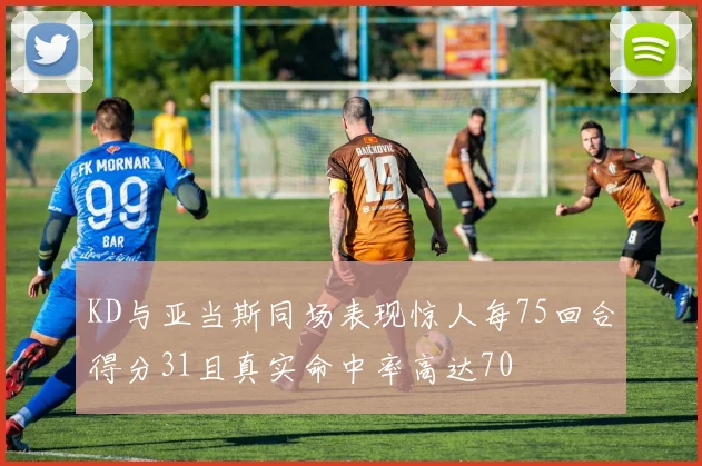 KD与亚当斯同场表现惊人每75回合得分31且真实命中率高达70